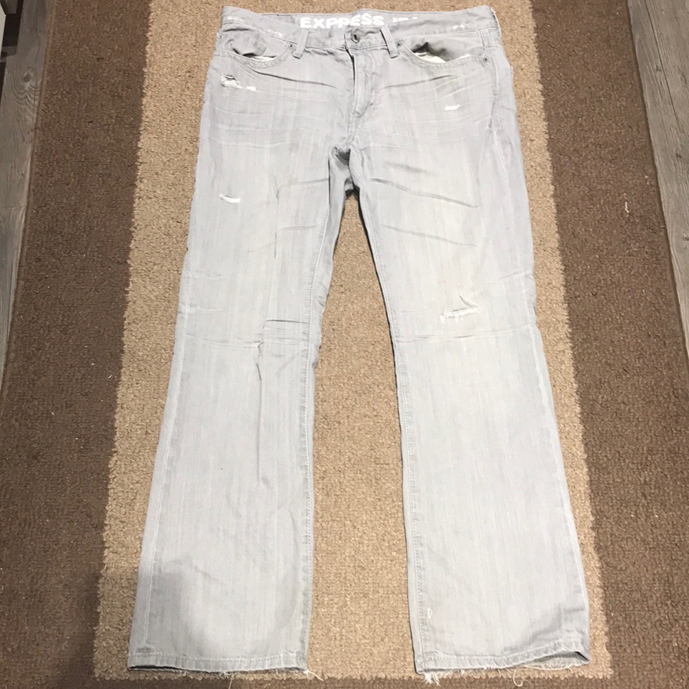 Express distressed gray jeans 36x32 😘